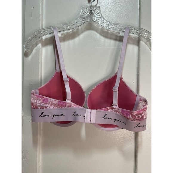 VS Victorias Secret Pink Underwire Bra 34B Pink Lace New w/o tags - Picture 2 of 4